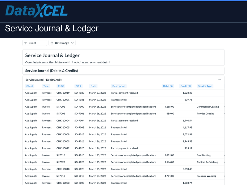 Service Journal & Ledger